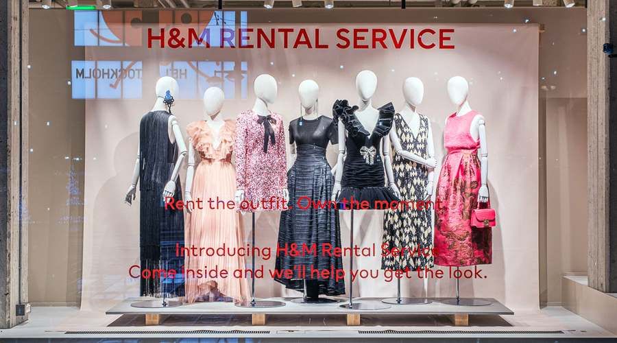 La vitrine du service de location de vêtements H&M