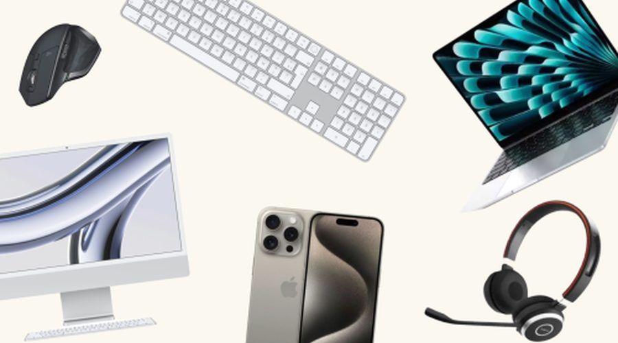 Ordinateur, téléphone et accessoires loués aux entreprises