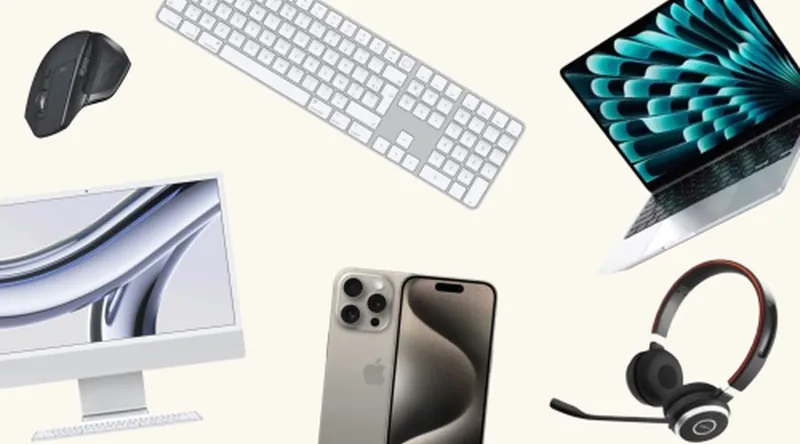 Ordinateur, téléphone et accessoires loués aux entreprises